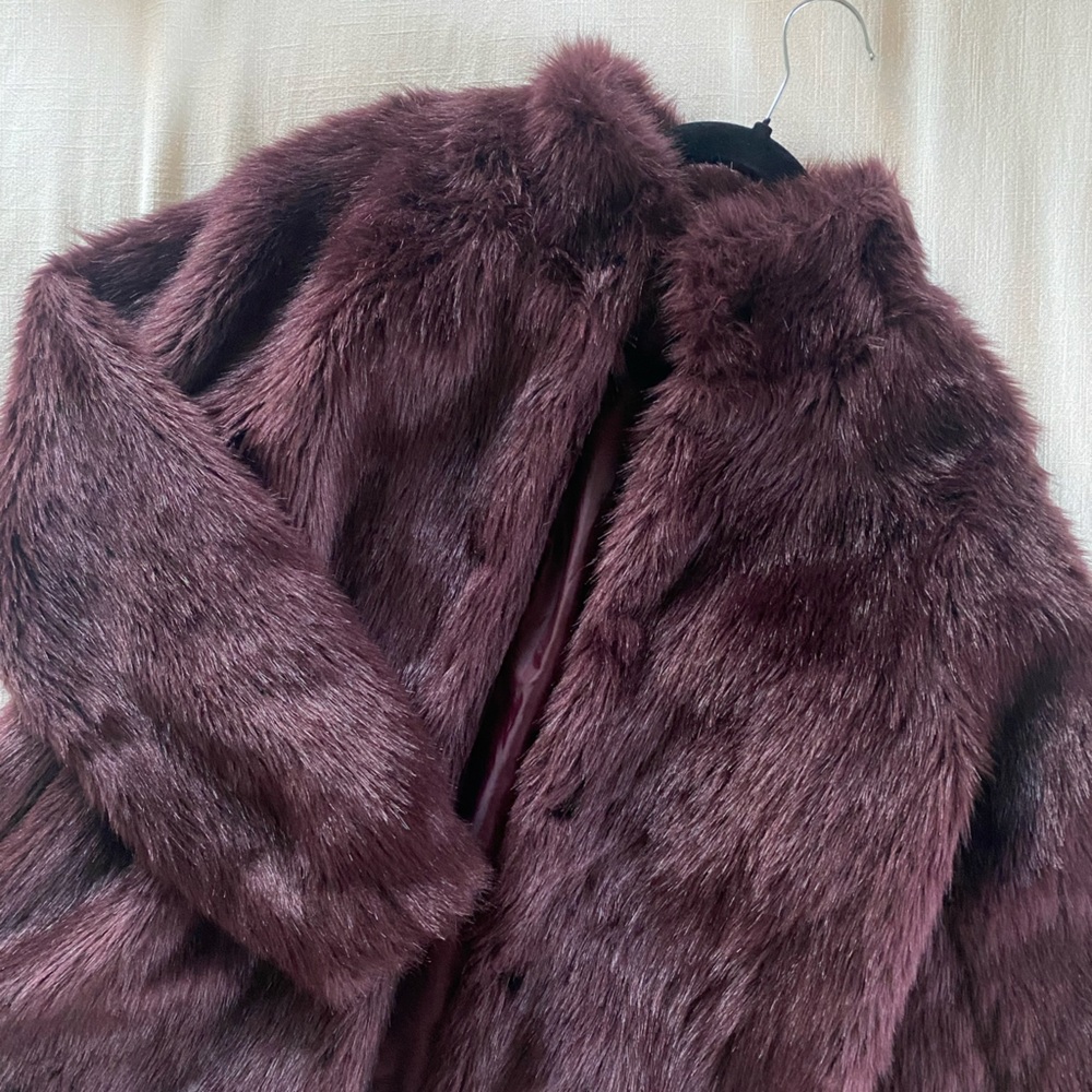 Plum Faux Fur Coat